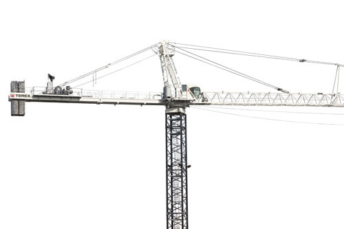 Terex SK 452-20 Hammerhead Tower Crane showing full jib