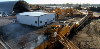 Railroad ties grinding and recycling site