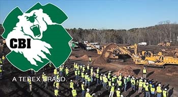 CBI grinder at compost show grinding live