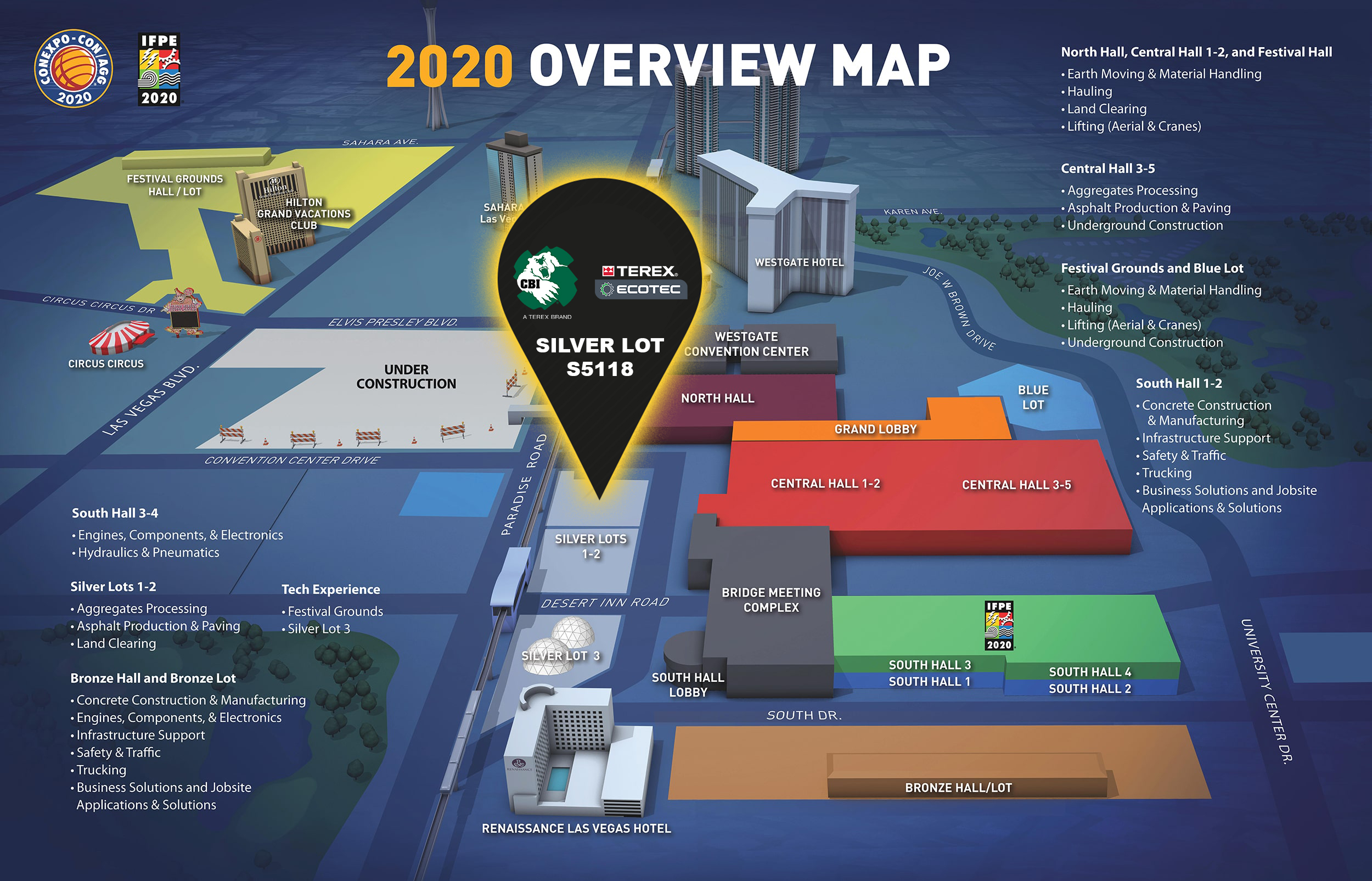 Conexpo map to grinder and trommel