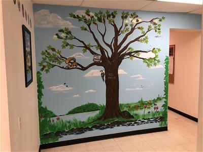 CBI mural in the Terex Newton common area