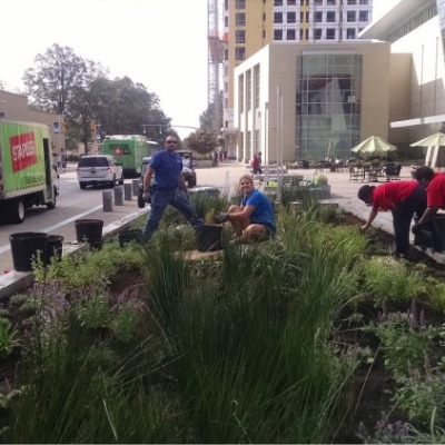 McGill Environmental Systems compost being used in a city center