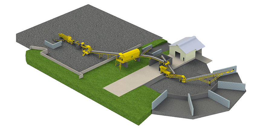 Stationary mulch grinding system