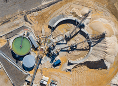 Overhead View of Construction Sand Wash Plant