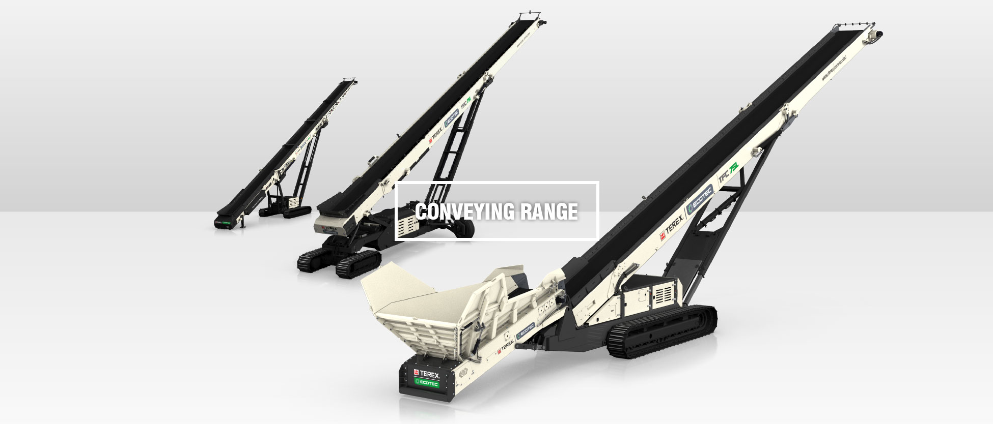 Three Ecotec Tracked Conveyors