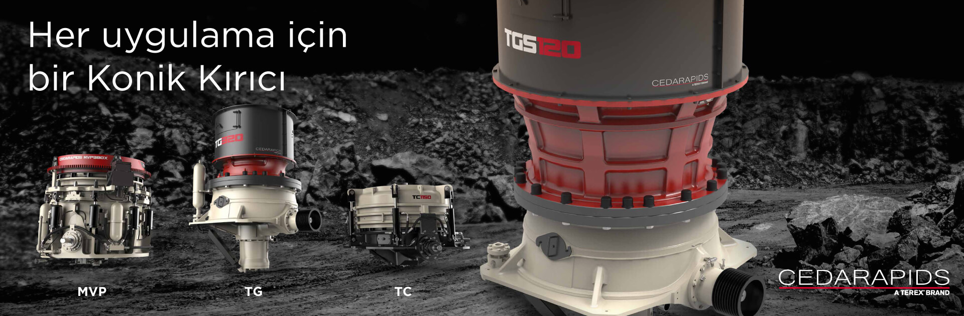 Her uygulama için bir Konik Kırıcı